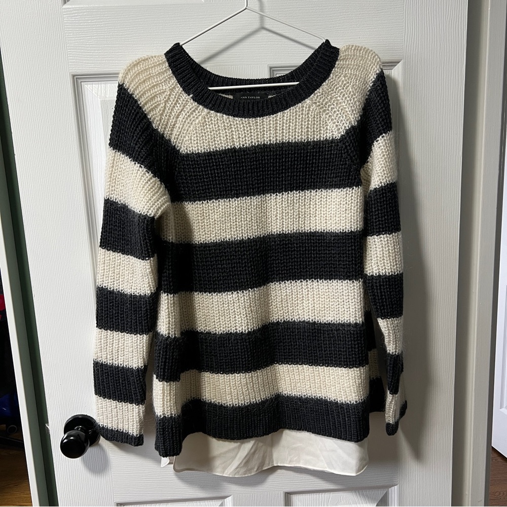 Striped Black and Cream Sweater